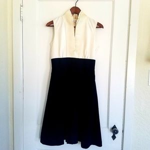 Calvin Klein two tone ruffled collar dress